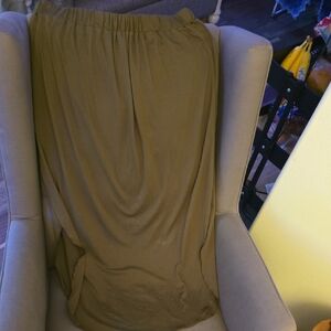 Tan/Green Midi Skirt